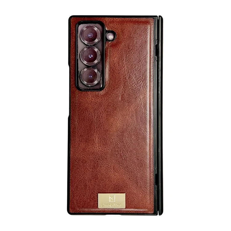 Crazy Horse Pattern Spring Center Shaft Phone Case, For Samsung Galaxy Z Fold Special