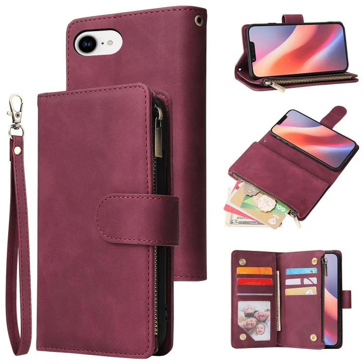 Multifunctional Multi-Card Wallet Phone Leather Case, For iPhone 16e