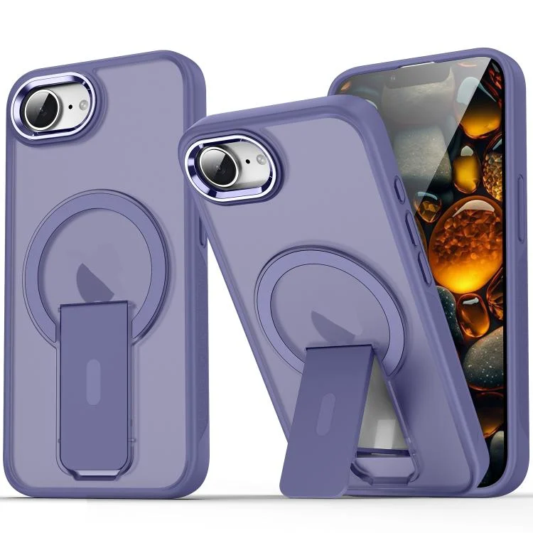 Acrylic Hybrid TPU MagSafe Holder Phone Case, For iPhone 16e