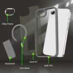 Acrylic Hybrid TPU MagSafe Holder Phone Case, For iPhone 16e - Image 6