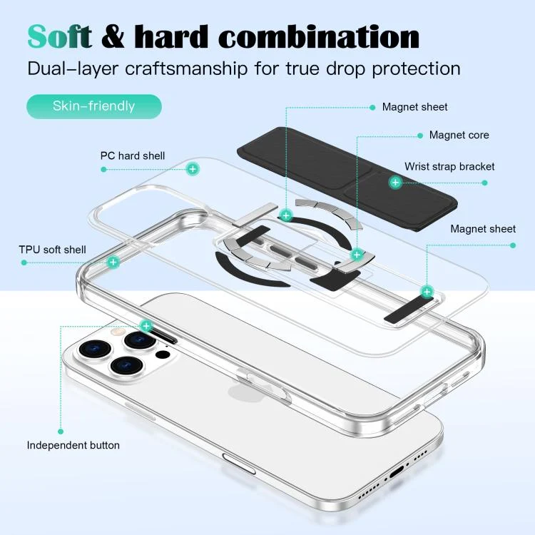 EDA007714210A_3.webp Clear Wristband Holder MagSafe Phone Case, For iPhone 16, For iPhone 15 Pro Max, For iPhone 15 Pro - Image 4
