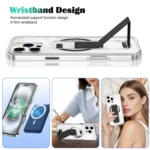 Clear Wristband Holder MagSafe Phone Case, For iPhone 16 Pro Max, For iPhone 16 Pro, For iPhone 16 Plus - Image 2