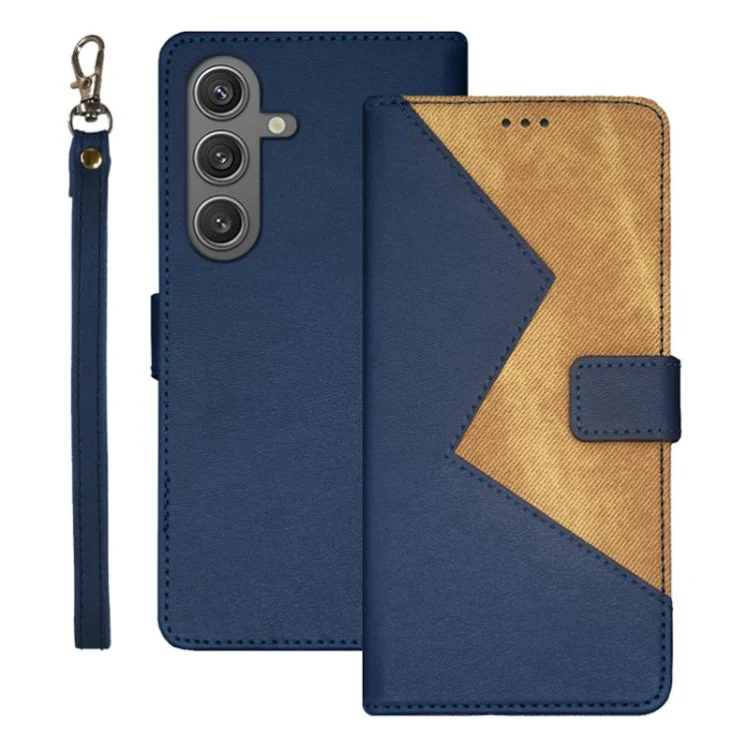 idewei Two-color Splicing Leather Phone Case, For Samsung Galaxy S25 5G, For Samsung Galaxy S25+ 5G