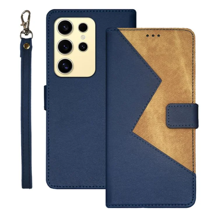 idewei Two-color Splicing Leather Phone Case, For Samsung Galaxy S25 Ultra 5G