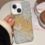 Butterflies Starry Sky Gradient IMD Phone Case, For iPhone 15 Plus, For iPhone 15, For iPhone 14 Plus