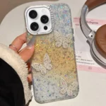 Butterflies Starry Sky Gradient IMD Phone Case, For iPhone 16 Pro Max, For iPhone 16 Pro, For iPhone 16 Plus