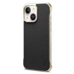 Denior A20 Genuine Leather Litchi Texture MagSafe Frameless Phone Case, For iPhone 15 Plus / 14 Plus, For iPhone 15, For iPhone 14 / 13, For iPhone 14 Pro, For iPhone 14 Pro Max