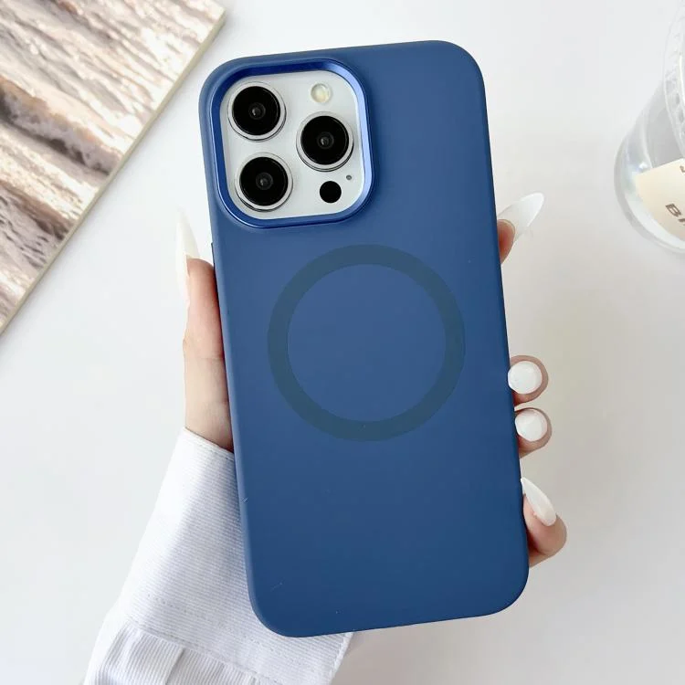 EDA007733507A_1.webp Metal Frame Liquid Silicone MagSafe Phone Case, For iPhone 15 Plus / 14 Plus - Image 7