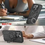 Rotating Ring Holder Magnetic MagSafe Phone Case, For iPhone 16e, For iPhone 16 Pro Max, For iPhone 16 Pro - Image 3