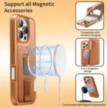 CaseNeo Finger Grip Strap MagSafe Leather Phone Case, For iPhone 16 Plus, For iPhone 16, For iPhone 15 Pro Max - Image 7