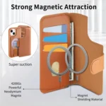 CaseNeo Finger Grip Strap MagSafe Leather Phone Case, For iPhone 14 / 13, For iPhone 14 Pro, For iPhone 14 Pro Max - Image 4