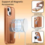 CaseNeo Finger Grip Strap MagSafe Leather Phone Case, For iPhone 14 / 13, For iPhone 14 Pro, For iPhone 14 Pro Max - Image 7