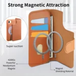 CaseNeo Finger Grip Strap MagSafe Leather Phone Case, For iPhone 16e, For iPhone 16 Pro Max, For iPhone 16 Pro - Image 4