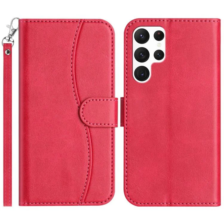 Dual-Folded S-shape Leather Phone Case, For Samsung Galaxy S25 Ultra 5G, For Samsung Galaxy S24 FE 5G, For Samsung Galaxy S24 Ultra 5G