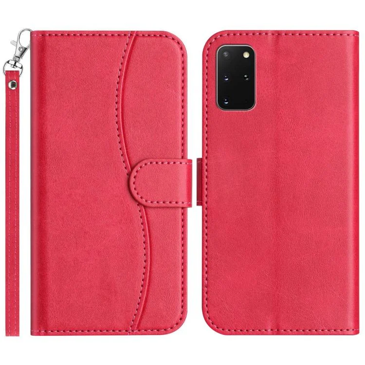 Dual-Folded S-shape Leather Phone Case, For Samsung Galaxy S20+