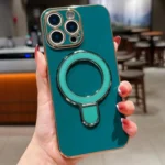 Solid Color Electroplated Metal Holder Phone Case, For iPhone 12 Pro Max, For iPhone 12 Pro