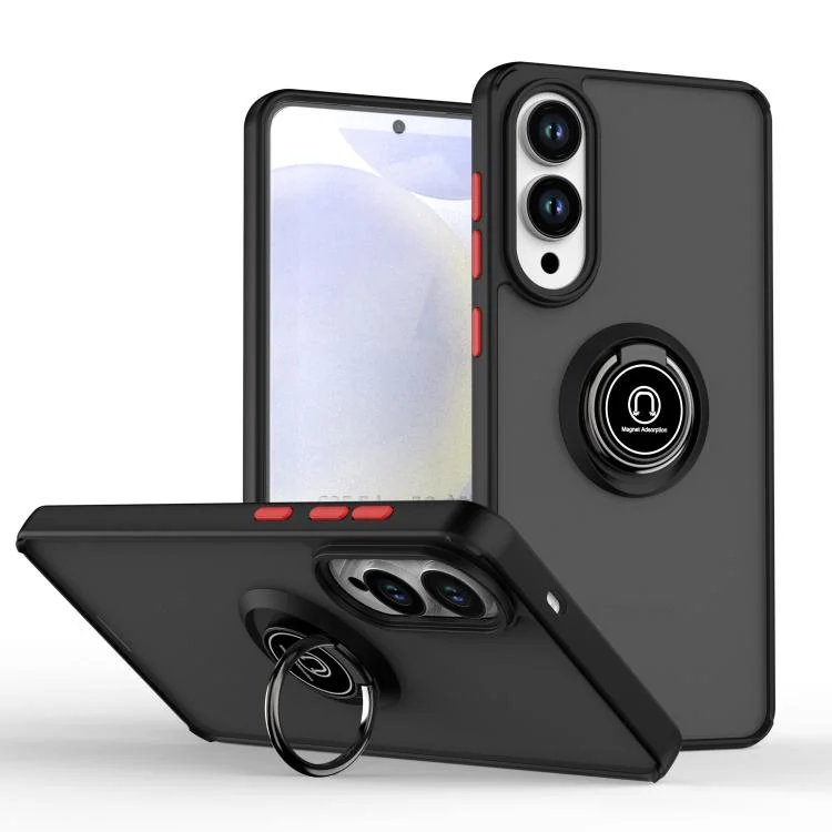 Q Shadow 1 Series TPU Hybrid PC Phone Case with Ring, For Samsung Galaxy S25 Edge 5G