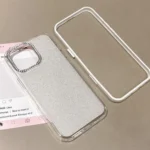 Rhinestone-Embedded Camera Frame Glitter Full Coverage Phone Case, For iPhone 16 Pro Max, For iPhone 16 Pro - Image 3
