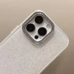 Rhinestone-Embedded Camera Frame Glitter Full Coverage Phone Case, For iPhone 16 Pro Max, For iPhone 16 Pro - Image 4