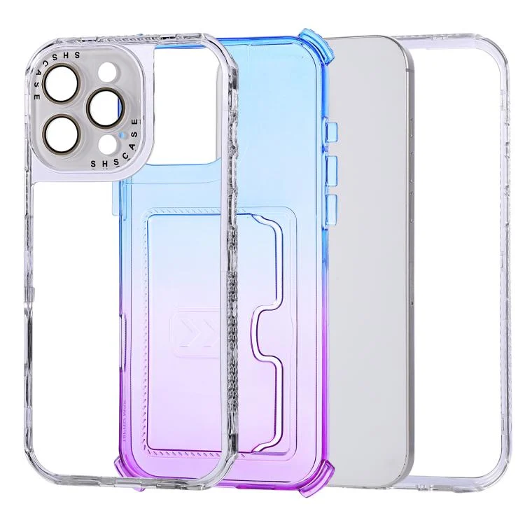 EDA0078189_B2.webp Gradient Color TPU + PC Card Slot Full Coverage Phone Case, For iPhone 13 / 14, For iPhone 12 Pro Max - Image 3