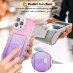 Gradient Color TPU + PC Card Slot Full Coverage Phone Case, For iPhone 13 / 14, For iPhone 12 Pro Max - Image 5