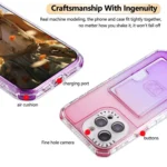 Gradient Color TPU + PC Card Slot Full Coverage Phone Case, For iPhone 13 / 14, For iPhone 12 Pro Max - Image 6
