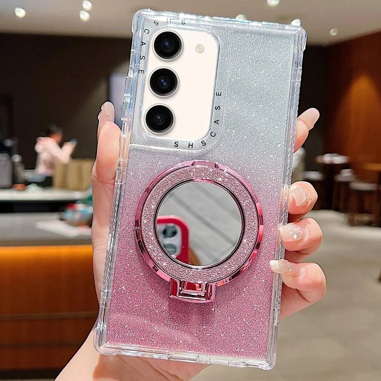 Mirror Holder Glitterr MagSafe Phone Case, For Samsung Galaxy S23+, For Samsung Galaxy S23, For Samsung Galaxy S22 Ultra, For Samsung Galaxy S22+, For Samsung Galaxy S22