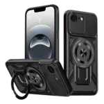Armor Rotating Holder MagSafe Phone Case, For iPhone 16e, For iPhone 16 Pro Max, For iPhone 16 Pro