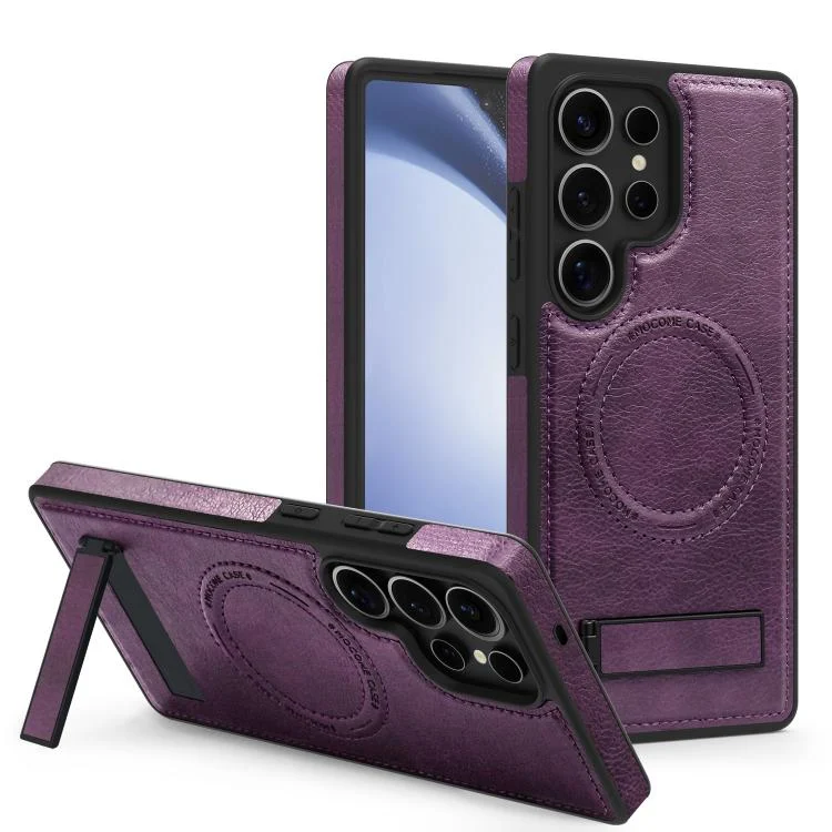 Multi-function Holder MagSafe PU Phone Case, For Samsung Galaxy S24 Ultra 5G, For Samsung Galaxy S24+ 5G