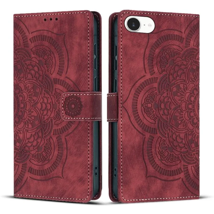 EDA007833016A.webp Mandala Embossed Retro Frosted Leather Phone Case, For iPhone 16e, For iPhone 16 Pro Max, For iPhone 16 Pro, For iPhone 16 Plus - Image 1