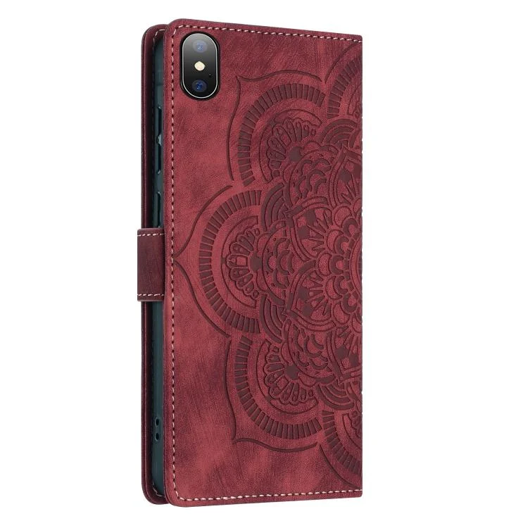 EDA007833025A_1.webp Mandala Embossed Retro Frosted Leather Phone Case, For iPhone XS Max, For iPhone 7 Plus / 8 Plus - Image 2