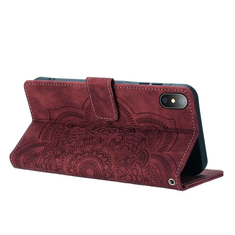 EDA007833025A_3.webp Mandala Embossed Retro Frosted Leather Phone Case, For iPhone XS Max, For iPhone 7 Plus / 8 Plus - Image 4