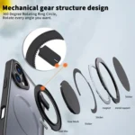 360-degree Rotating MagSafe Magnetic Holder Phone Case, For iPhone 16 Plus, For iPhone 16 - Image 6