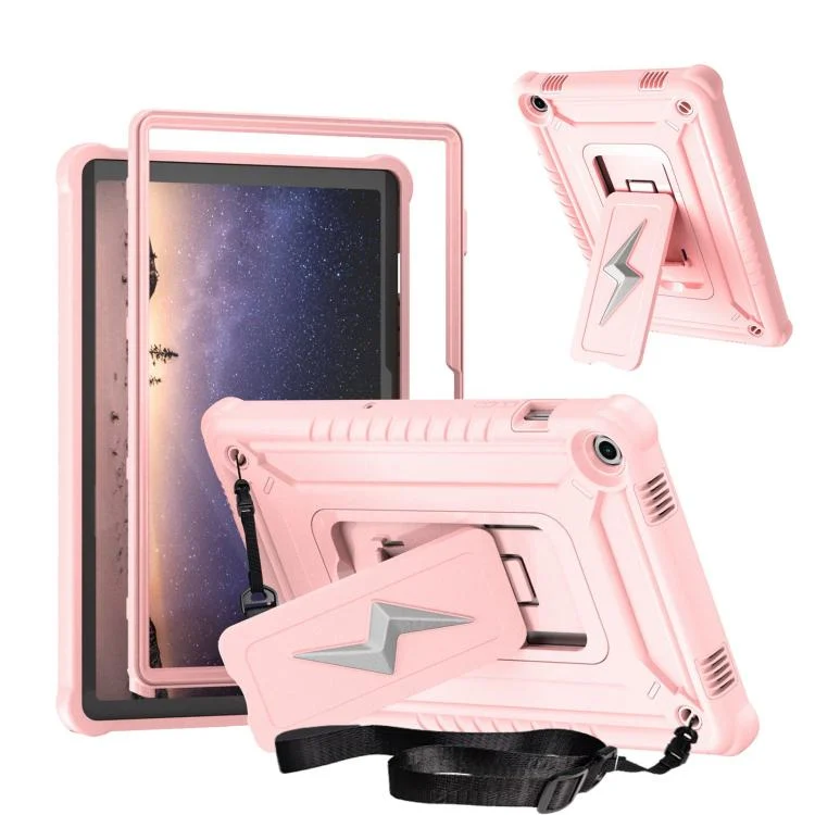 Armor Bolt Shape Holder Silicone Hybrid PC Tablet Case, For Samsung Galaxy Tab A9+, For Samsung Galaxy Tab A9