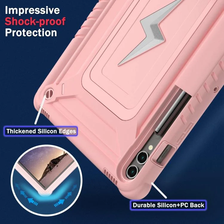 EDA007863605A_5.webp Armor Bolt Shape Holder Silicone Hybrid PC Tablet Case, For Samsung Galaxy Tab S10+ / S9+, For Samsung Galaxy Tab S6 Lite 2020 / 2024, For Samsung Galaxy Tab S9 FE / S9 / S8 - Image 6