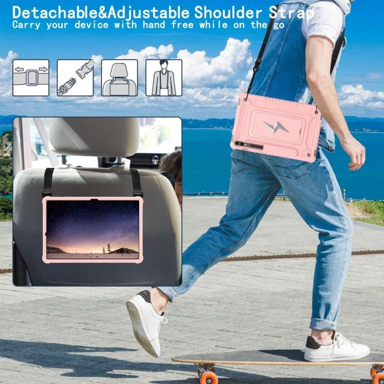 EDA007863605A_6.webp Armor Bolt Shape Holder Silicone Hybrid PC Tablet Case, For Samsung Galaxy Tab S10+ / S9+, For Samsung Galaxy Tab S6 Lite 2020 / 2024, For Samsung Galaxy Tab S9 FE / S9 / S8 - Image 7