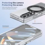 Integrated Ice-feel High-transparency 360-Degree Rotating Stand MagSafe Folding Phone Case, For Samsung Galaxy Z Fold3 5G - Image 5