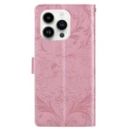 Embossed Floral Pattern Leather Phone Case, For iPhone 15 Pro Max, For iPhone 15 Pro - Image 3