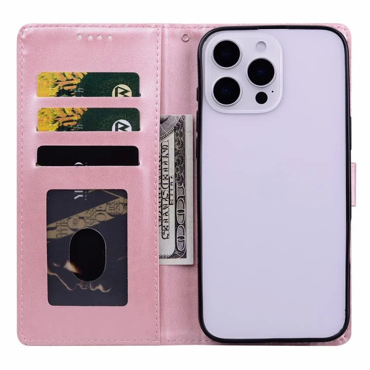 EDA007970005A_3.webp Embossed Floral Pattern Leather Phone Case, For iPhone 15 Pro Max, For iPhone 15 Pro - Image 4
