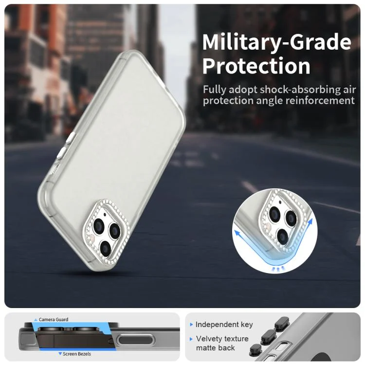 EDA007973107A_6.webp Candy Diamond Frosted PC Hybrid TPU Phone Case, For iPhone 11 Pro - Image 7