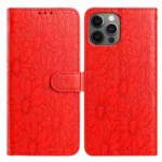 Daisy Embossed Leather Phone Case, For iPhone 12 Pro Max, For iPhone 11 Pro Max