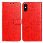 Daisy Embossed Leather Phone Case, For iPhone X / XS, For iPhone XR