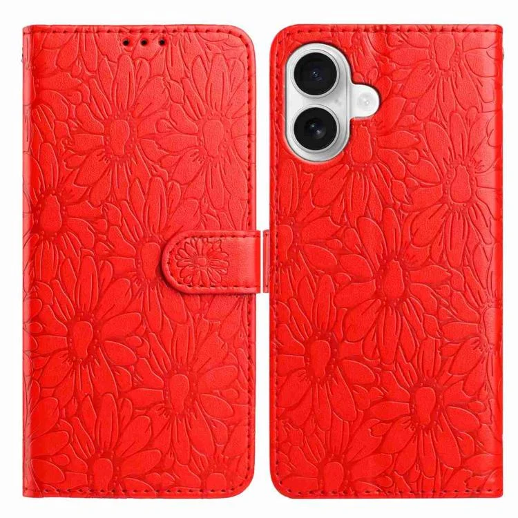 EDA007982127A.webp Daisy Embossed Leather Phone Case, For iPhone 17, For iPhone 17 Air - Image 1