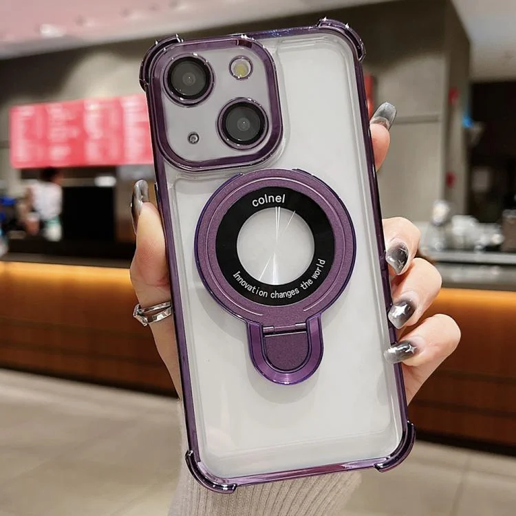 Space Shield MagSafe Holder Shockproof Phone Case, For iPhone 15 Plus, For iPhone 15, For iPhone 14 Plus