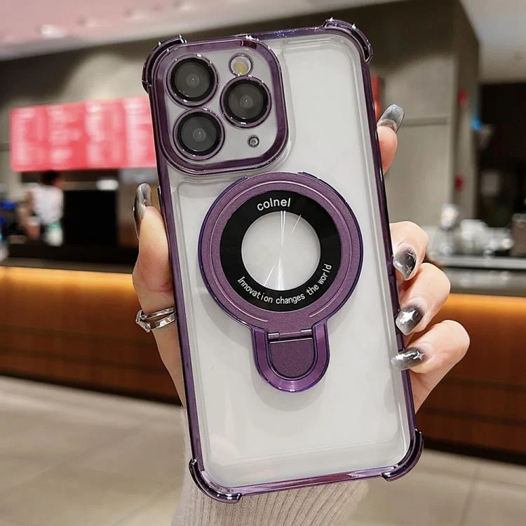 Space Shield MagSafe Holder Shockproof Phone Case, For iPhone 11 Pro Max, For iPhone 11, For iPhone 11 Pro