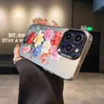 Flower Series Color Silver TPU Hybrid PC Phone Case, For iPhone 8 Plus / 7 Plus - Image 2