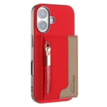 Zipper Horizontal Magnetic Card Bag RFID MagSafe Phone Case, For iPhone 16, For iPhone 15 Pro Max, For iPhone 15 Pro