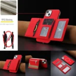 Zipper Horizontal Magnetic Card Bag RFID MagSafe Phone Case, For iPhone 14, For iPhone 14 Pro, For iPhone 14 Pro Max - Image 7