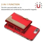 Zipper Horizontal Magnetic Card Bag RFID MagSafe Phone Case, For iPhone 8 Plus / 7 Plus, For iPhone 8 / 7 / 6 - Image 2