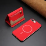 Zipper Horizontal Magnetic Card Bag RFID MagSafe Phone Case, For iPhone 8 Plus / 7 Plus, For iPhone 8 / 7 / 6 - Image 5